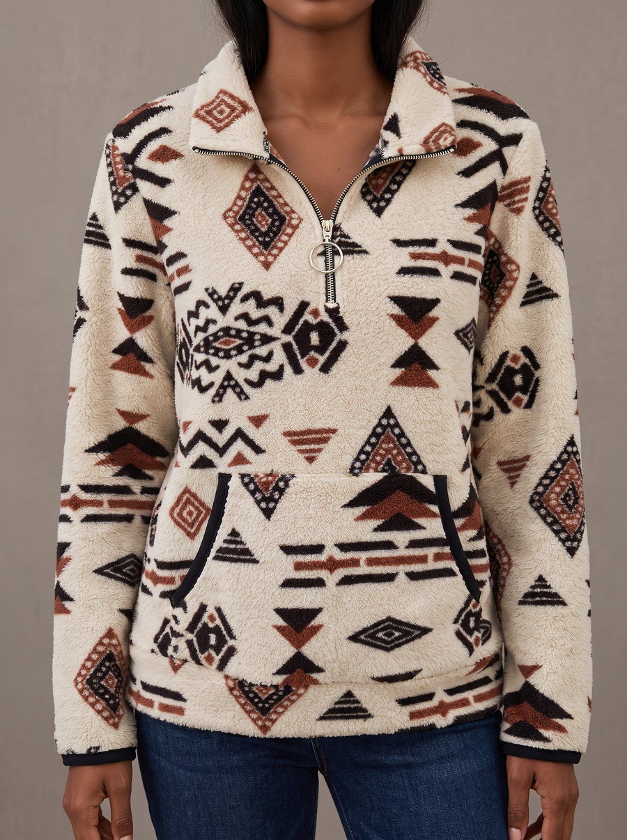 Wynora | Aztec Half-Zip Sherpa Pullover